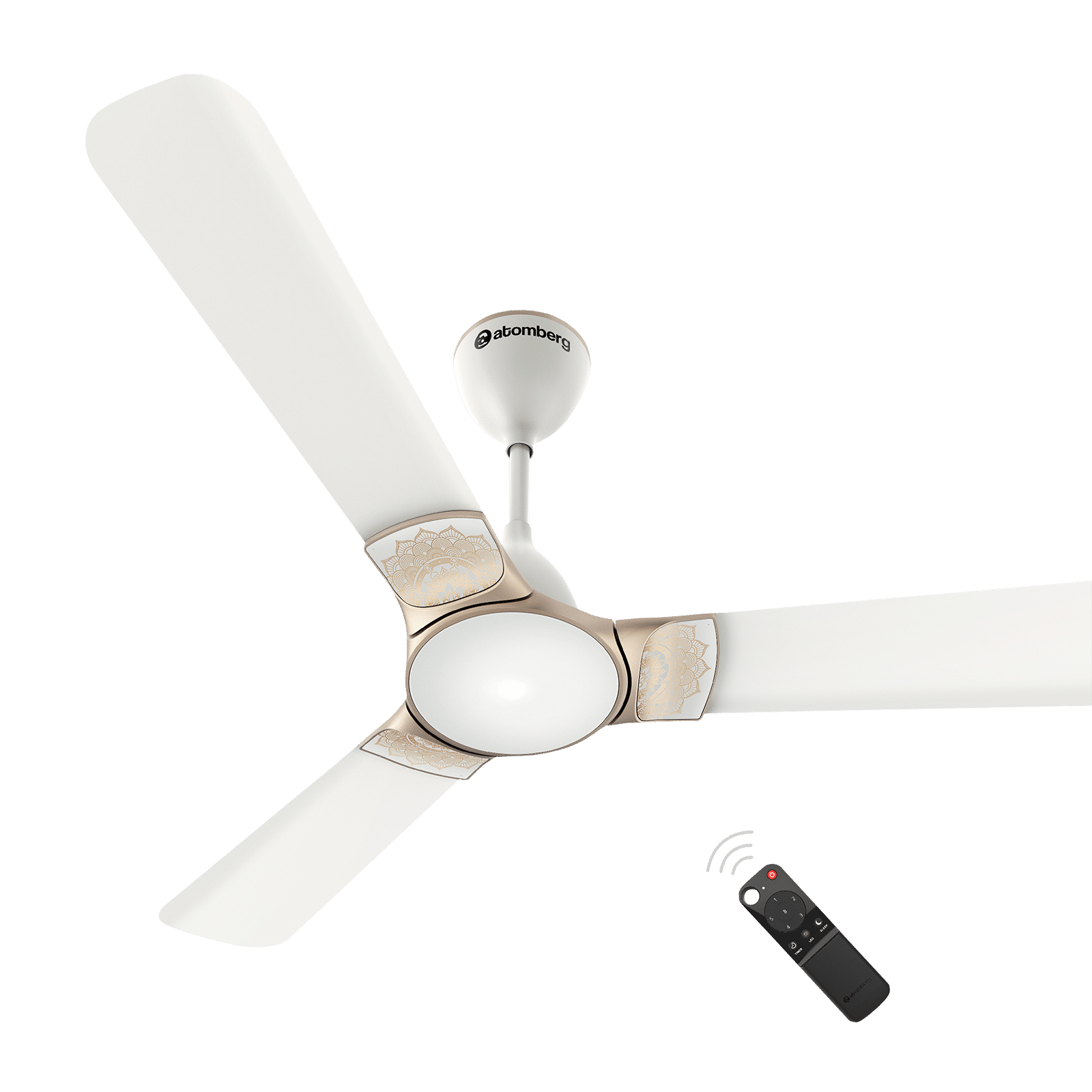 Buy Atomberg Erica 120cm Sweep 3 Blade Ceiling Fan (5 Star BEE Rated With Remote Control, Snow White) Online - Croma