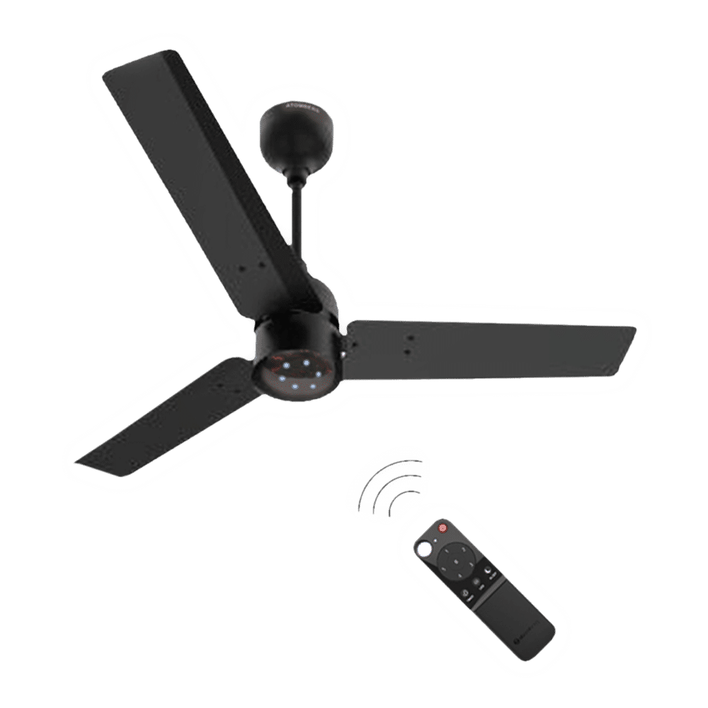 Buy Atomberg Renesa 90cm Sweep 3 Blade Ceiling Fan (5 Star BEE Rated With Remote Control, Matt Black) Online - Croma