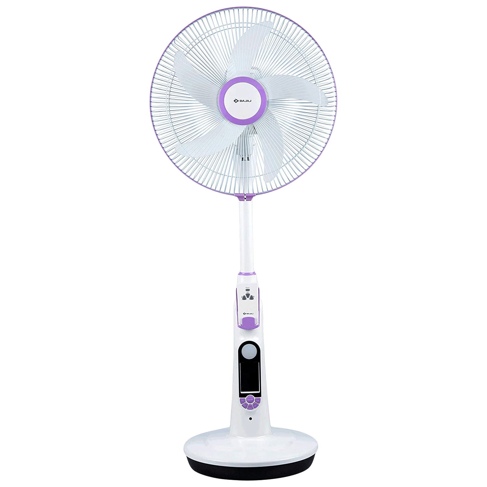 Buy Bajaj Nuvo 37cm Sweep 5 Blade Pedestal Fan (Remote Control Operation, 251269, Plum Purple) Online - Croma