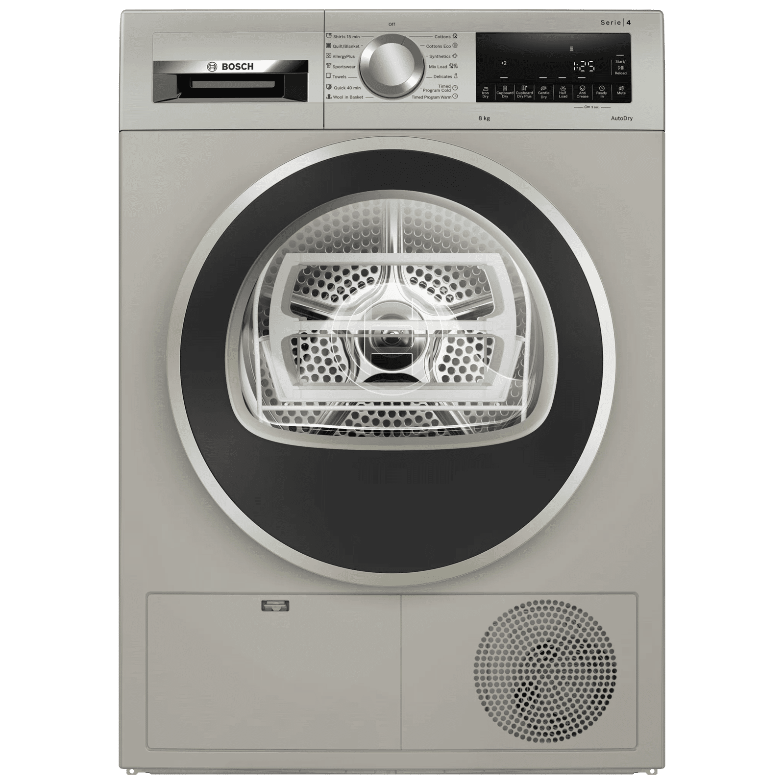 Buy BOSCH Series 4 8 kg Fully Automatic Front Load Dryer (Fluff Filter, WPG23108IN, Silver Inox) Online - Croma