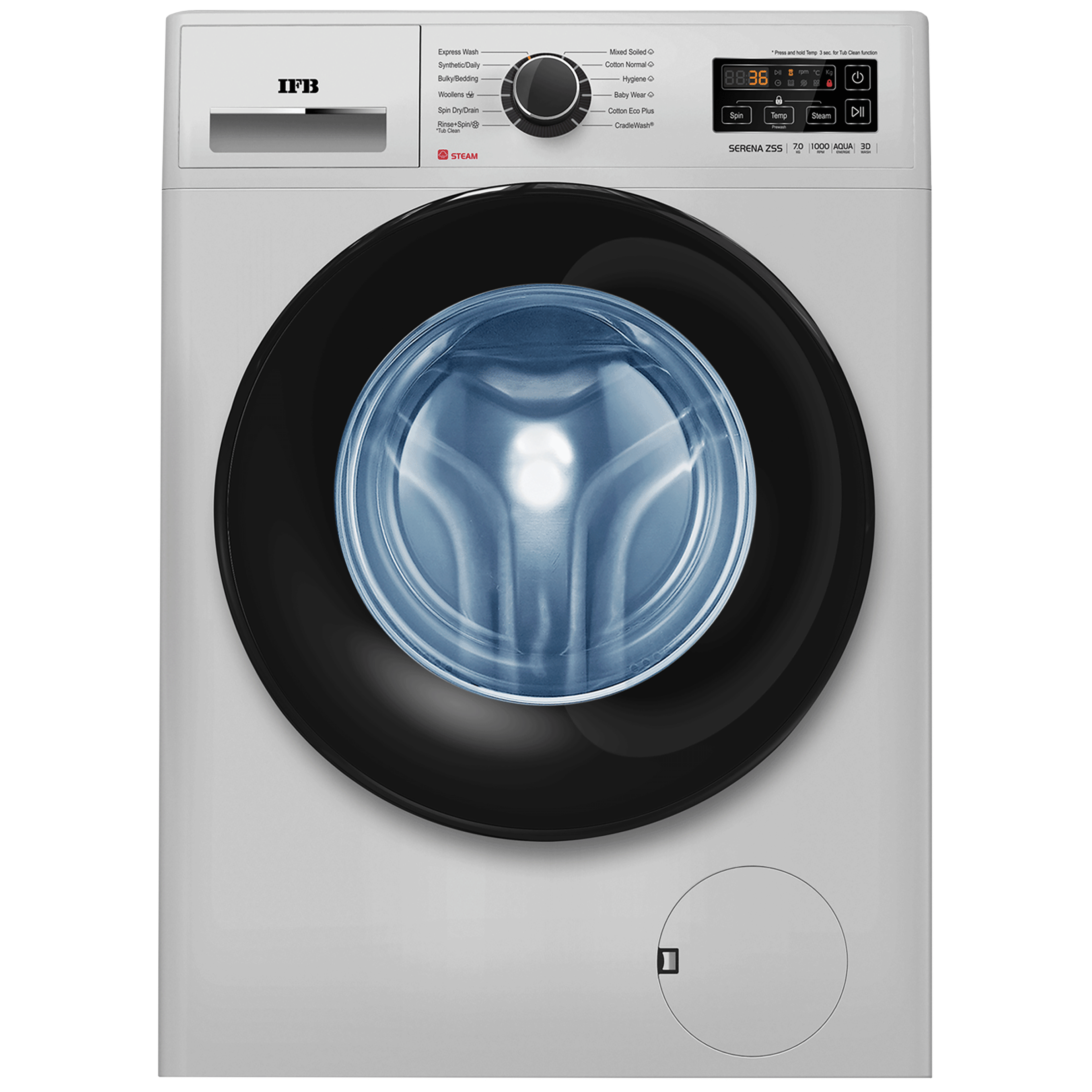 Buy IFB 7 kg 5 Star Fully Automatic Front Load Washing Machine (Serena ZSS 7010, Aqua Energie, Silver) Online - Croma