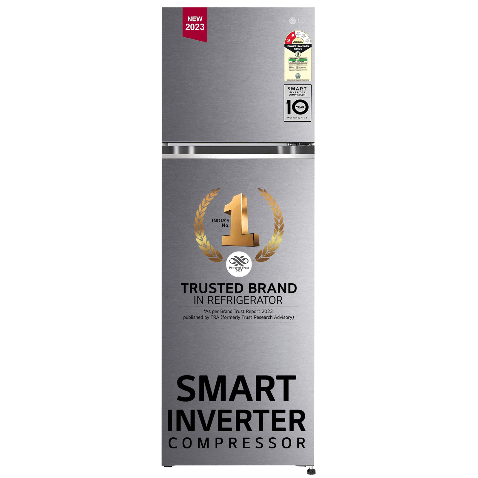 Buy LG 272 Litres 2 Star Frost Free Double Door Refrigerator with Inverter Technology (GL-N312SDSY.ADSZEBN, Dazzle Steel) Online - Croma