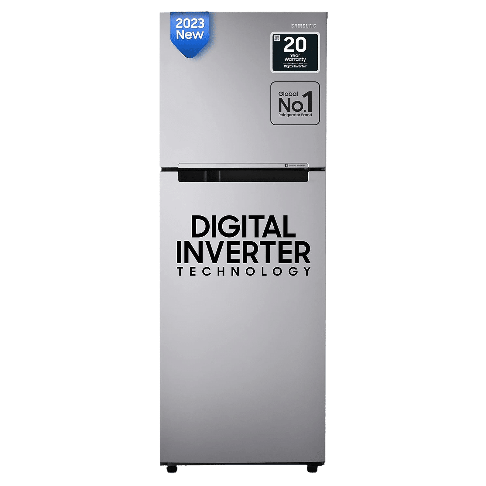 Buy SAMSUNG 236 Litres 2 Star Frost Free Double Door Refrigerator with Digital Inverter Technology (RT28C3032GS/HL, Gray Silver) Online - Croma