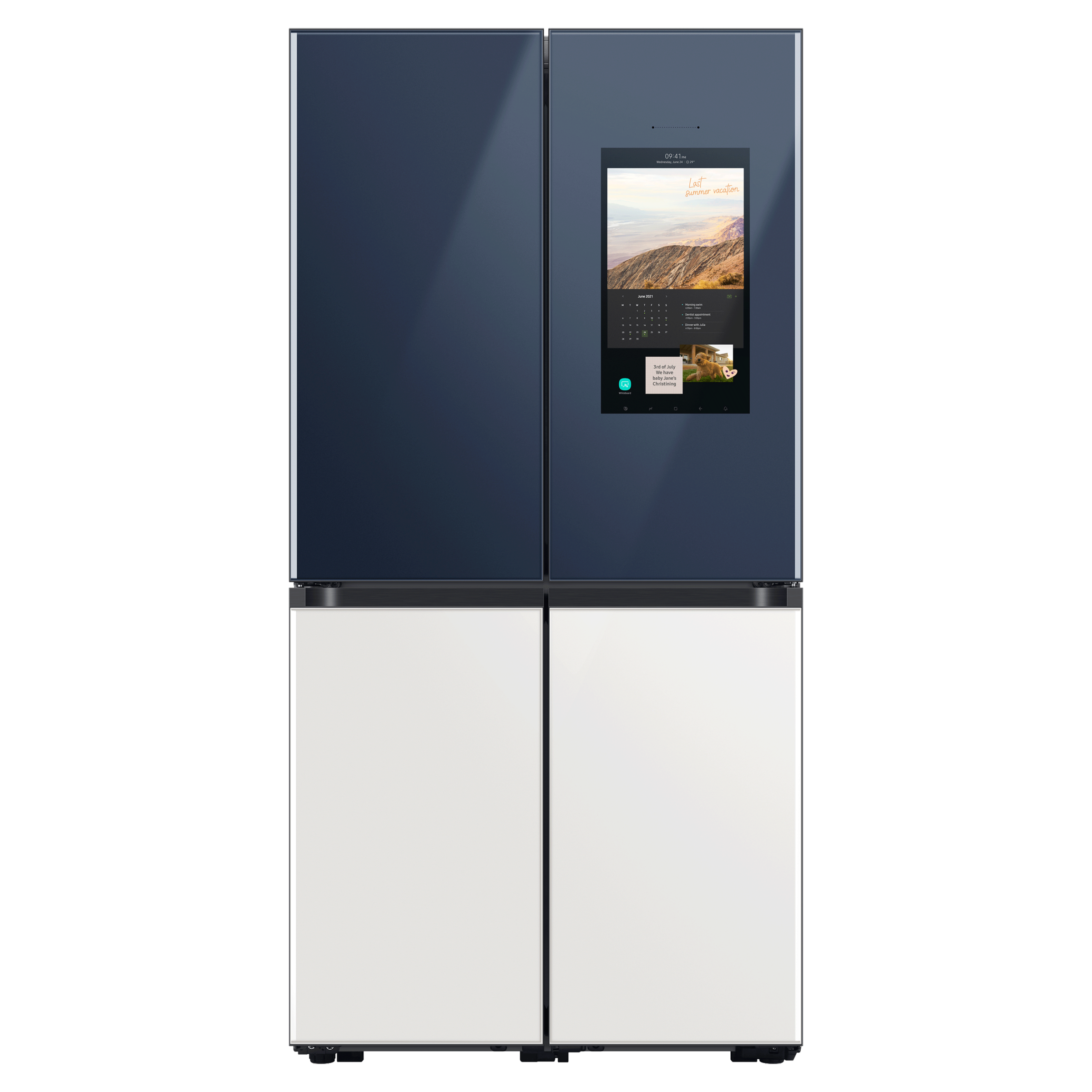 Buy SAMSUNG 934 Litres Frost Free French Door Smart Wi-Fi Enabled Refrigerator with Family Hub (RF90A955387/TL, Glam Navy/Glam White) Online – Croma