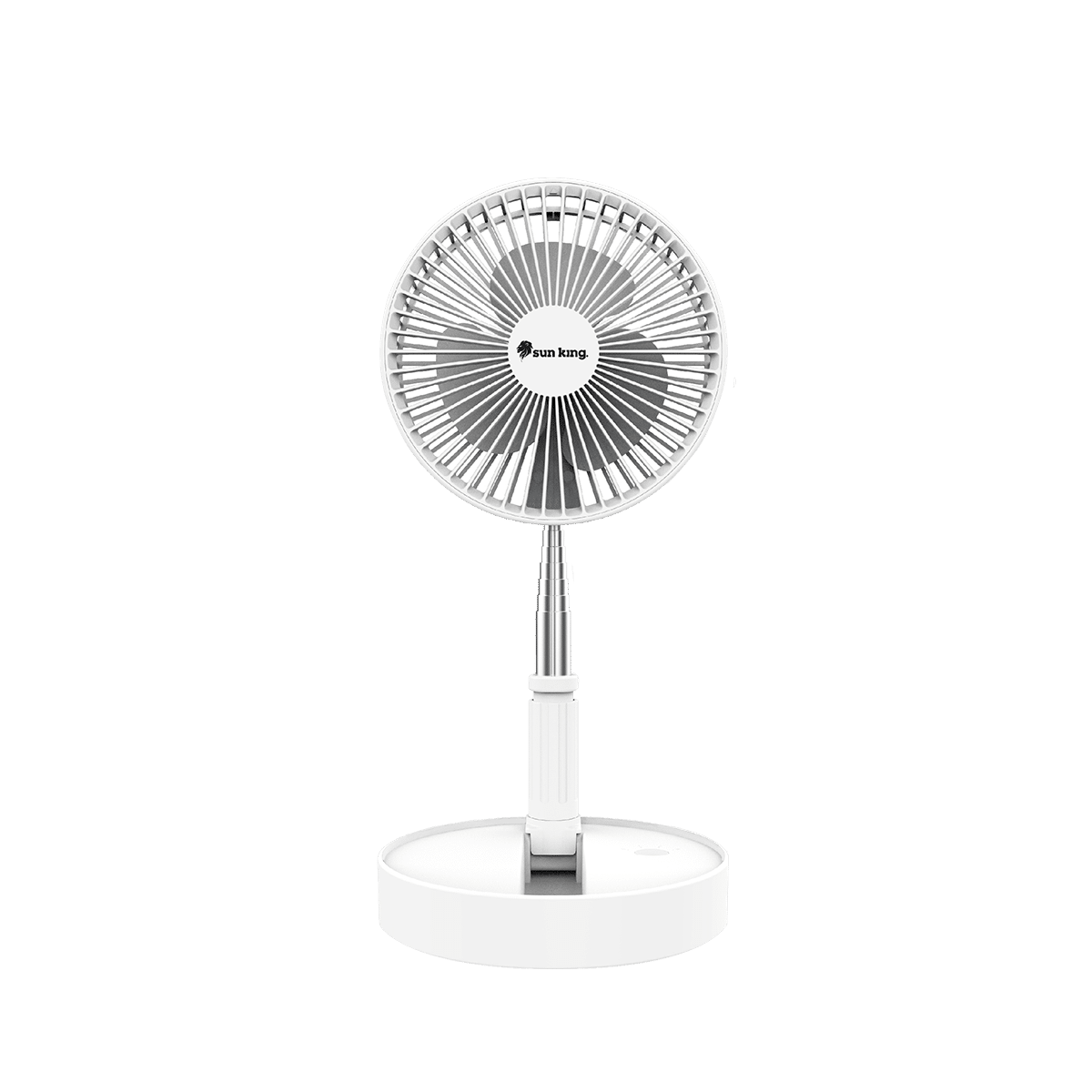 Buy Sun King Foldable Silent and Portable 20.32cm Sweep 3 Blade Pedestal Fan (Brushless DC Motor, SK-723, White) Online – Croma