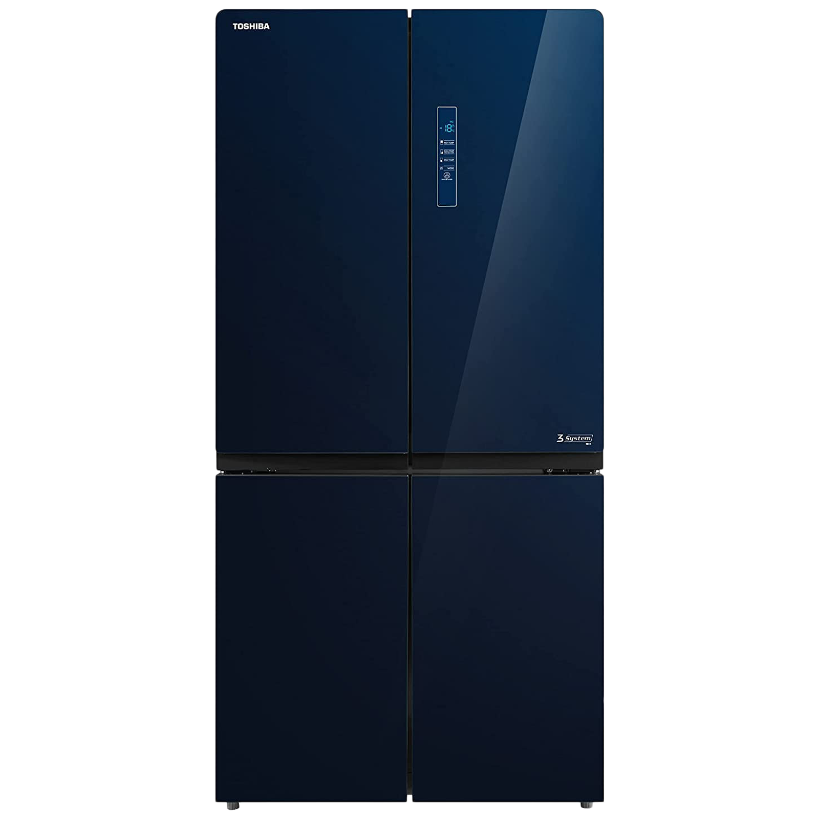 Buy TOSHIBA 650 Litres Frost Free French Door Convertible Refrigerator with 3 Independent Cooling Technology (GR-RF646WE-PGI, Blue Glass) Online -...