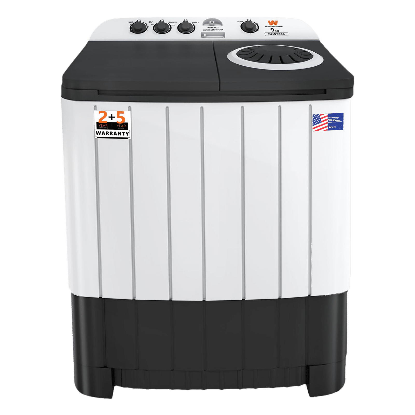 Buy White Westinghouse 9 kg Semi Automatic Washing Machine with 3 Wash Programs (FlexyDry, SFW9000, White and Black) Online - Croma